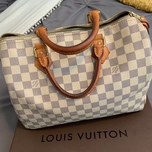 Louis Vuitton White Damier Speedy 30 Bag